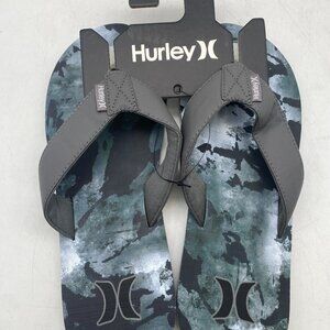 Hurley Flip Flop Sandals Gray/Black Men's US Size 10
